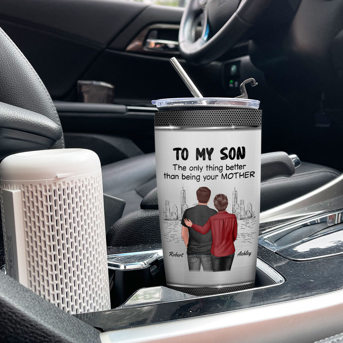 From Mom To Son Watching You Be A Dad Personalized Tumbler, Gift For Son