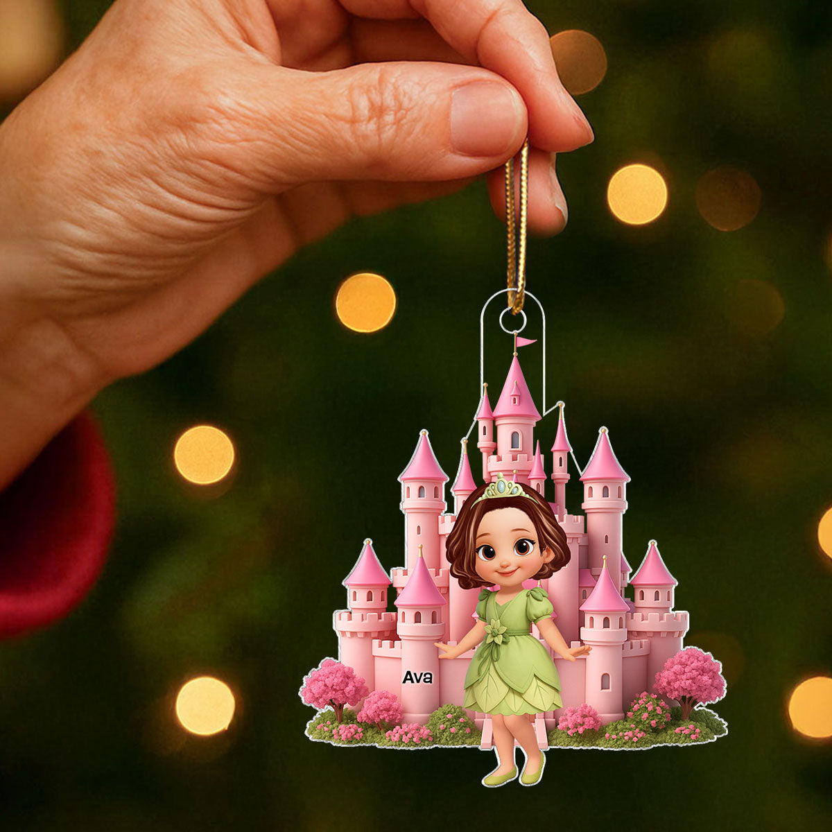 3D Effect Little Princess Castle Personalized Acrylic Ornament