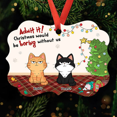 Christmas Would Be Boring Without Us Funny Dog Cat Personalized Christmas Ornament