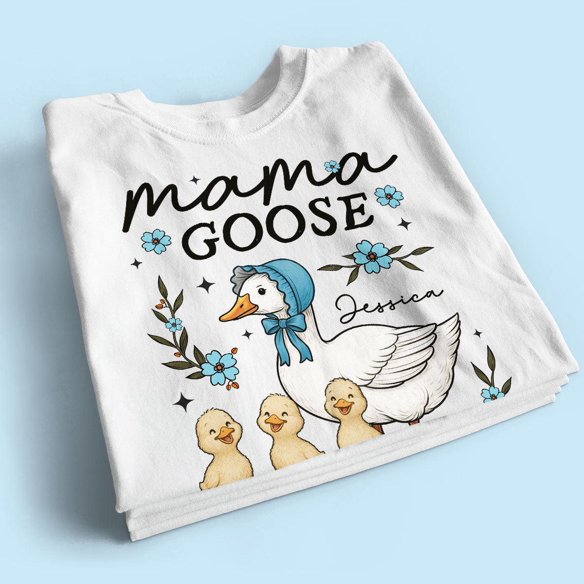 Mama Goose Floral Personalized Shirt, Gift For Mom, Grandma