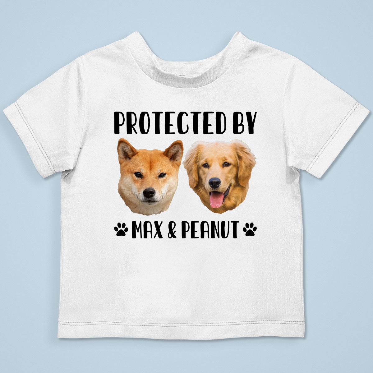 Upload Photo Protected By Pets Personalized Baby Onesie Baby Shirt