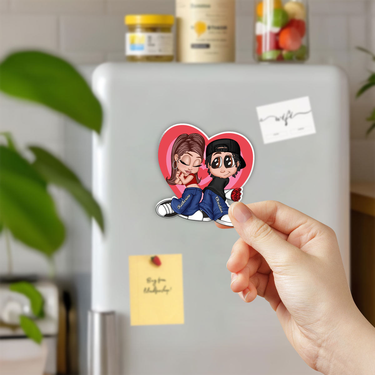 Y2K Couple Personalized Acrylic Fridge Magnet, Heartfelt Gift For Couple, For Him, For Her, Boyfriend, Girlfriend, Husband, Wife