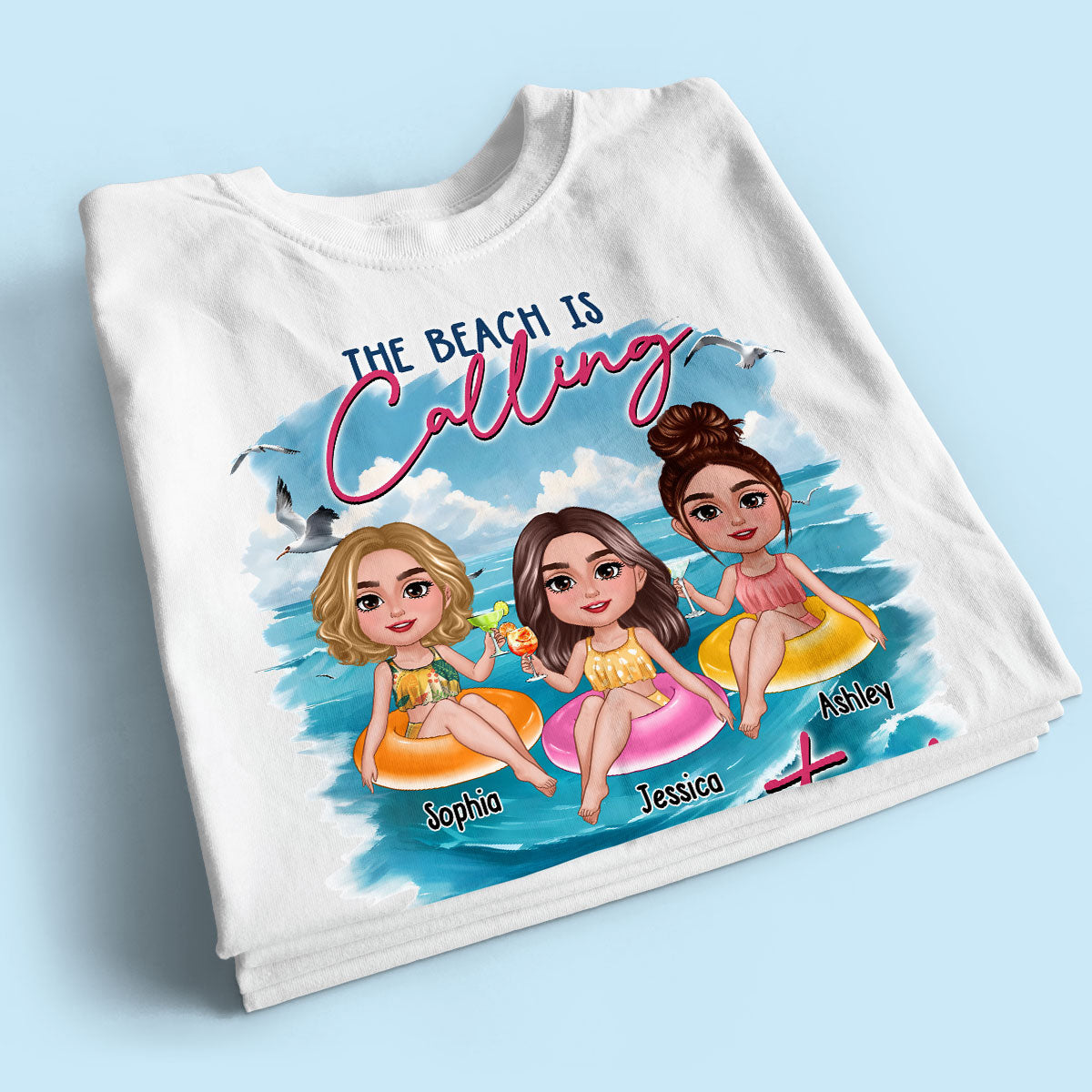 Summer Besties Chillin' On Beach Personalized Shirt