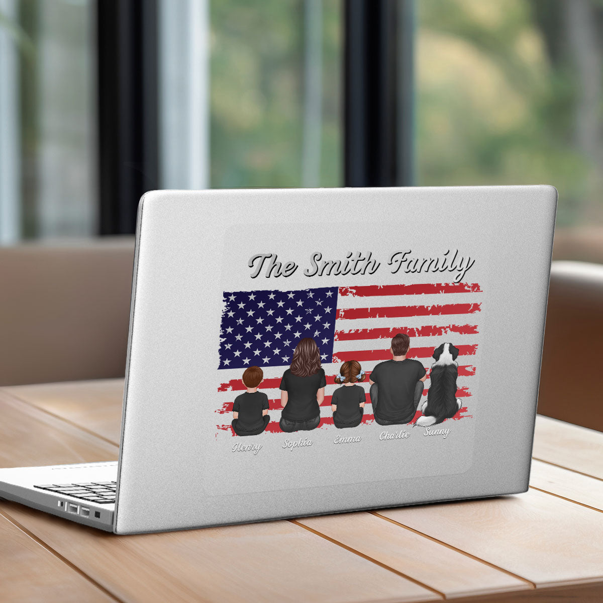 American Family Decor On Car Fridge Window Personalized Decal