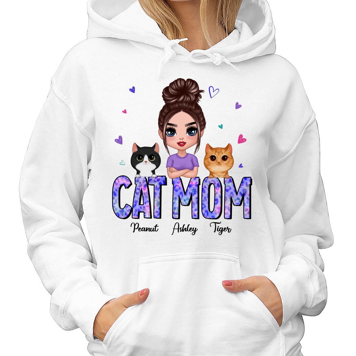 Doll Cat Mom Watercolor Cute Cats Gift For Cat Lovers Personalized Shirt