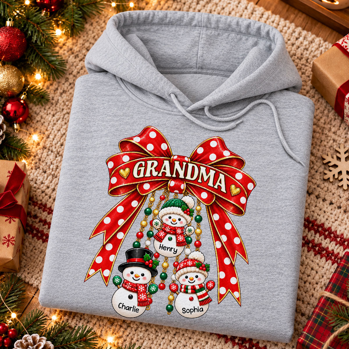 Heartwarming Grandma's Little Snowmen - Personalized Shirt - Christmas Gift For Grandma