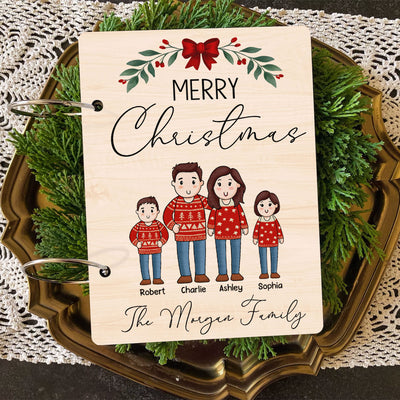 Comic Family Cards Of Christmas Past Personalized Card Keeper Card Organizer