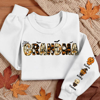 Personalized Halloween Mama Grandma Sweatshirt, Spooky Gift for Mom Grandma