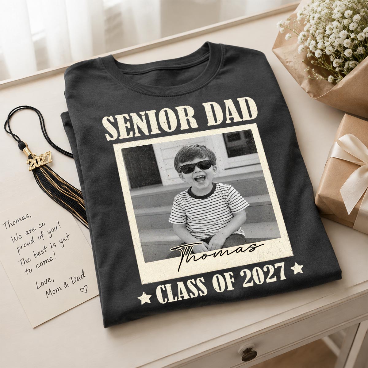 Senior Mom Dad Graduate Custom Photo - Personalized Shirt