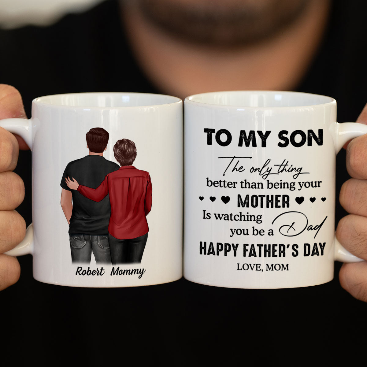 To My Son From Mom Personalized Mug, Father‘s Day Gift For Son
