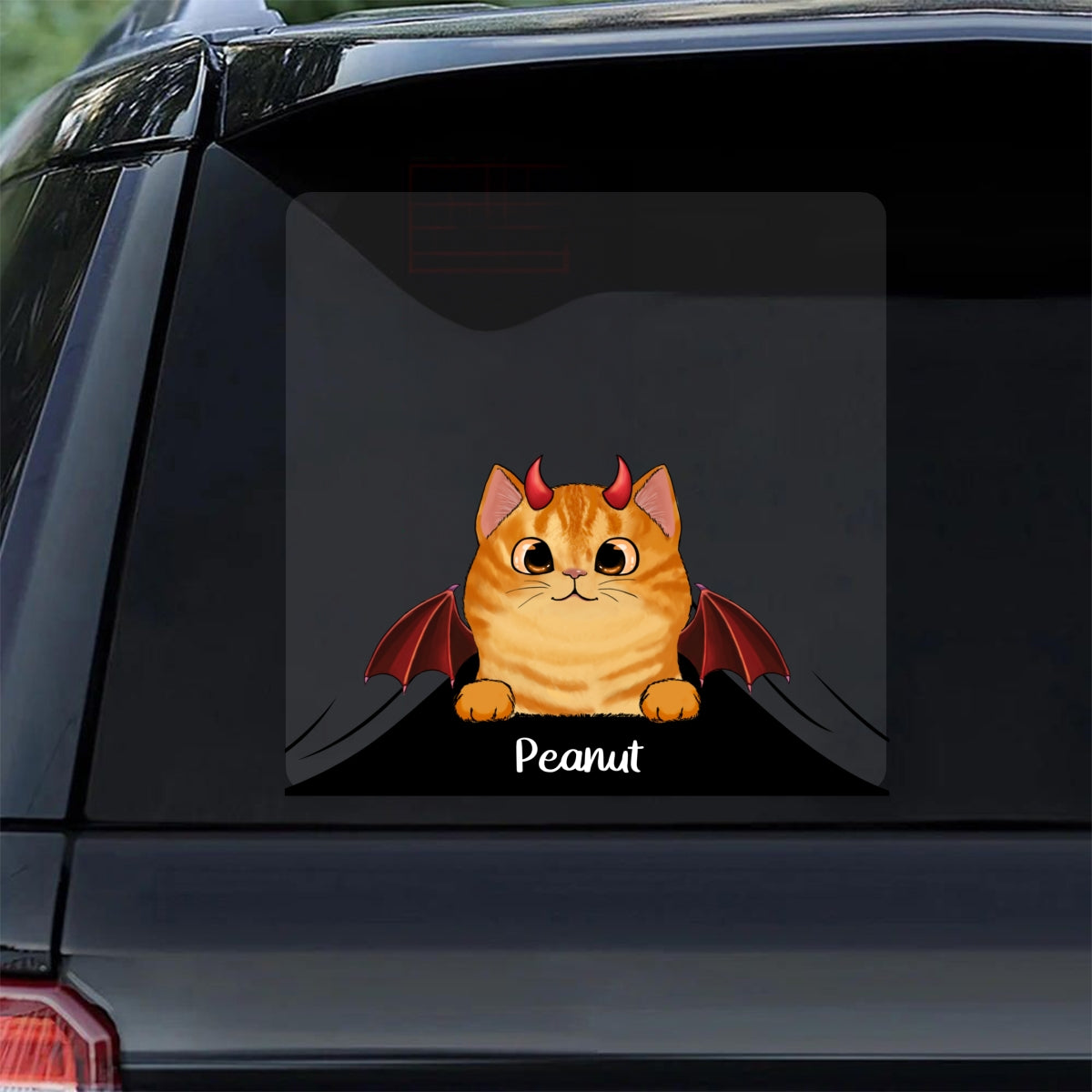 Peeking Halloween Cats Personalized Decal, Halloween Decor