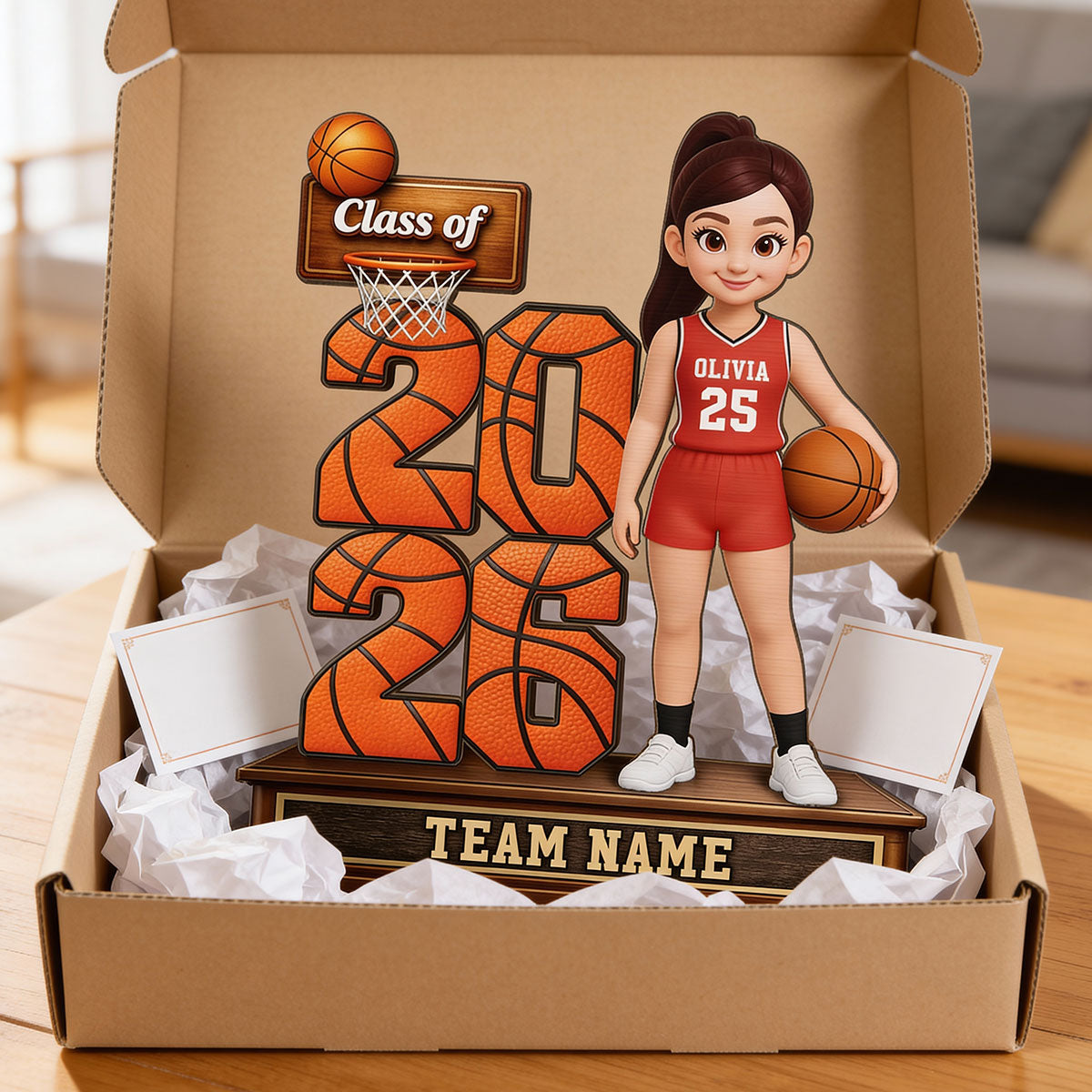 Basketball Senior Class Of 2026 2027 - Personalized 2-Layered Wooden Plaque - Graduation Gift For Son, Daughter
