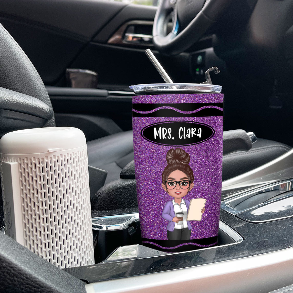 Teacher Crayon Personalized Tumbler| Back To School Gift For Teacher (Not Real Glitter)