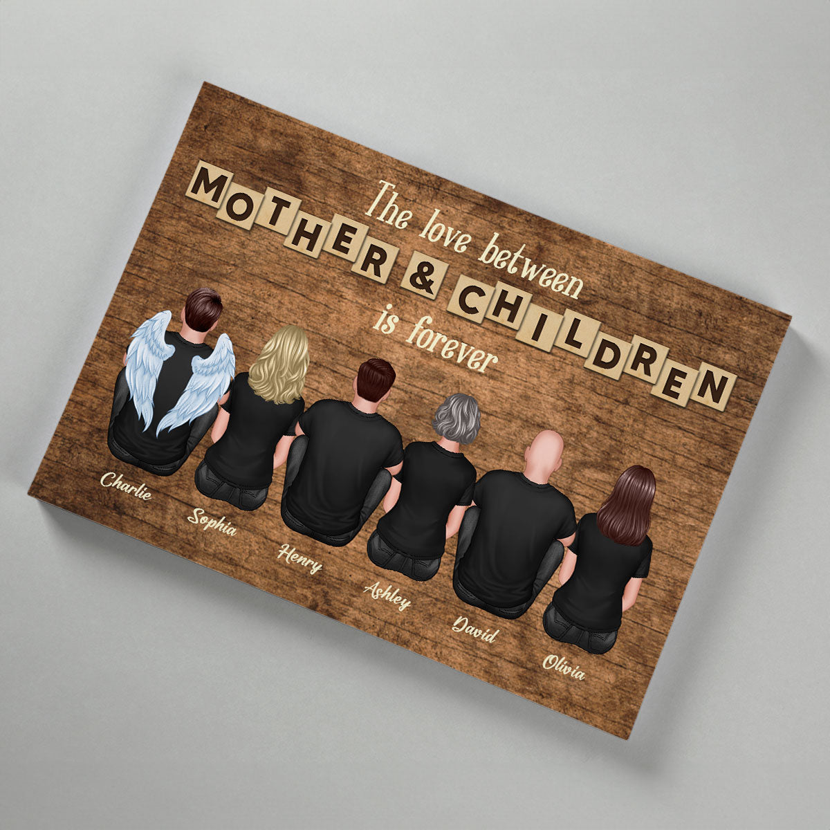 The Love Between Mother & Daughters Sons Is Forever Personalized Wrapped Canvas, Heartfelt Gift For Mom