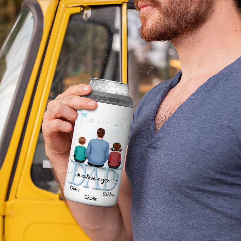 Dad First Hero First Love Tumbler Personalized 4 In 1 Can Cooler Father's Day Gift For Dad