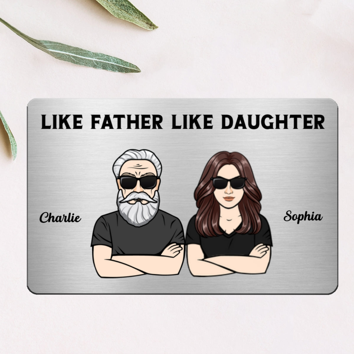 Like Father Like Sons Daughters Personalized Metal Wallet Card