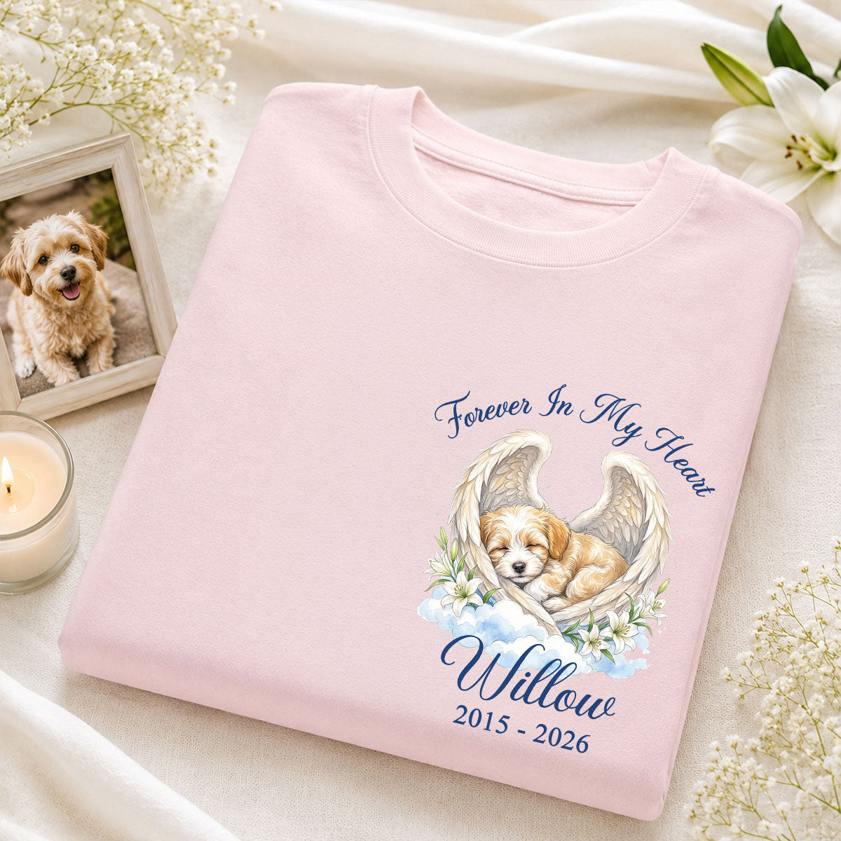 Memorial Upload Dog Cat Custom Photo - Personalized Shirt - Memorial Shirt, Sympathy, Remembrance Gift