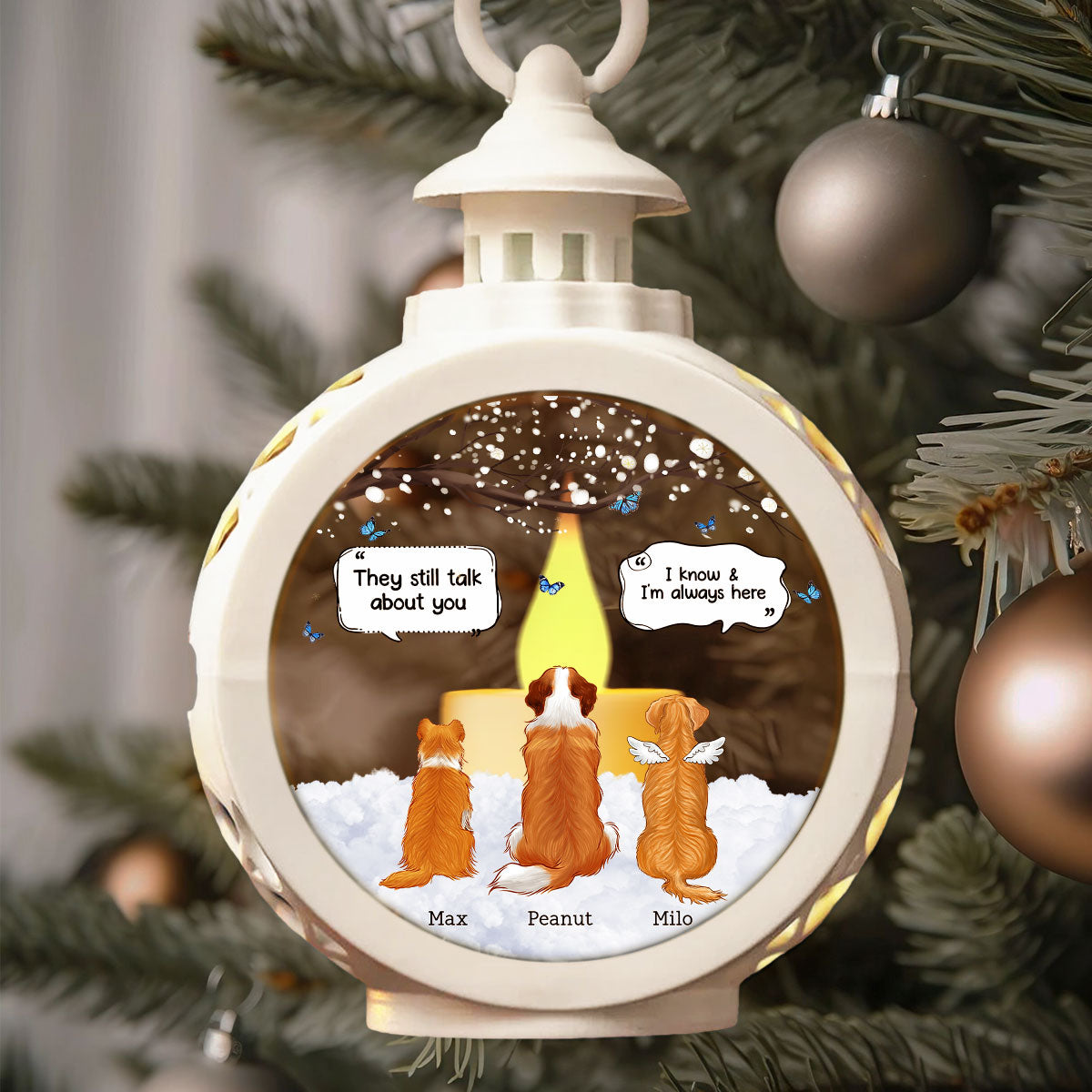 Pet Dog Cat Memorial Keepsake Sympathy Gift Personalized Lantern Ornament