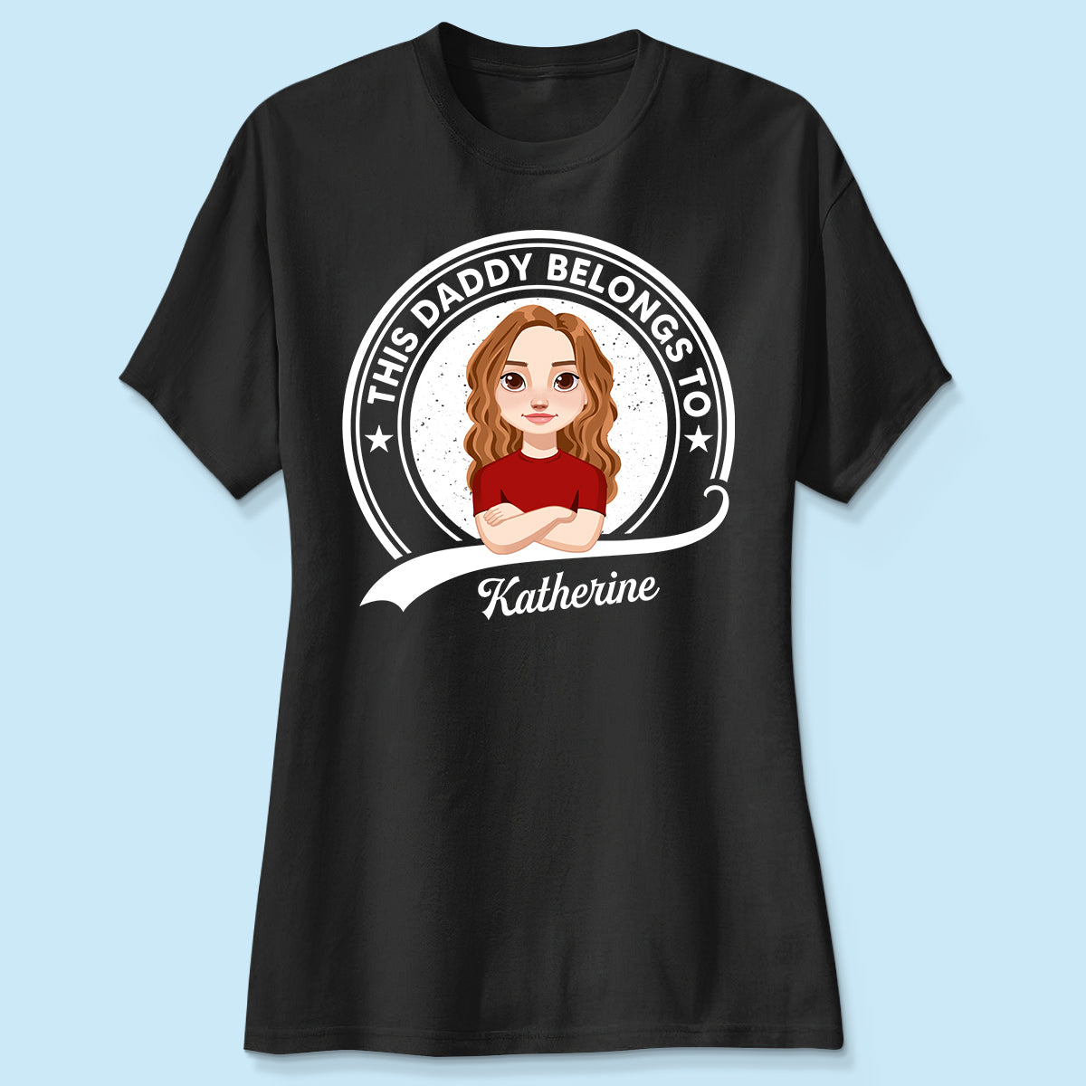 This Daddy Belongs To Retro Circle Personalized Shirt (Dark Color)