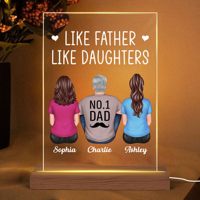 The Love Between Father Daughter Knows No Distance Personalized Rectangle Plaque LED Night Light