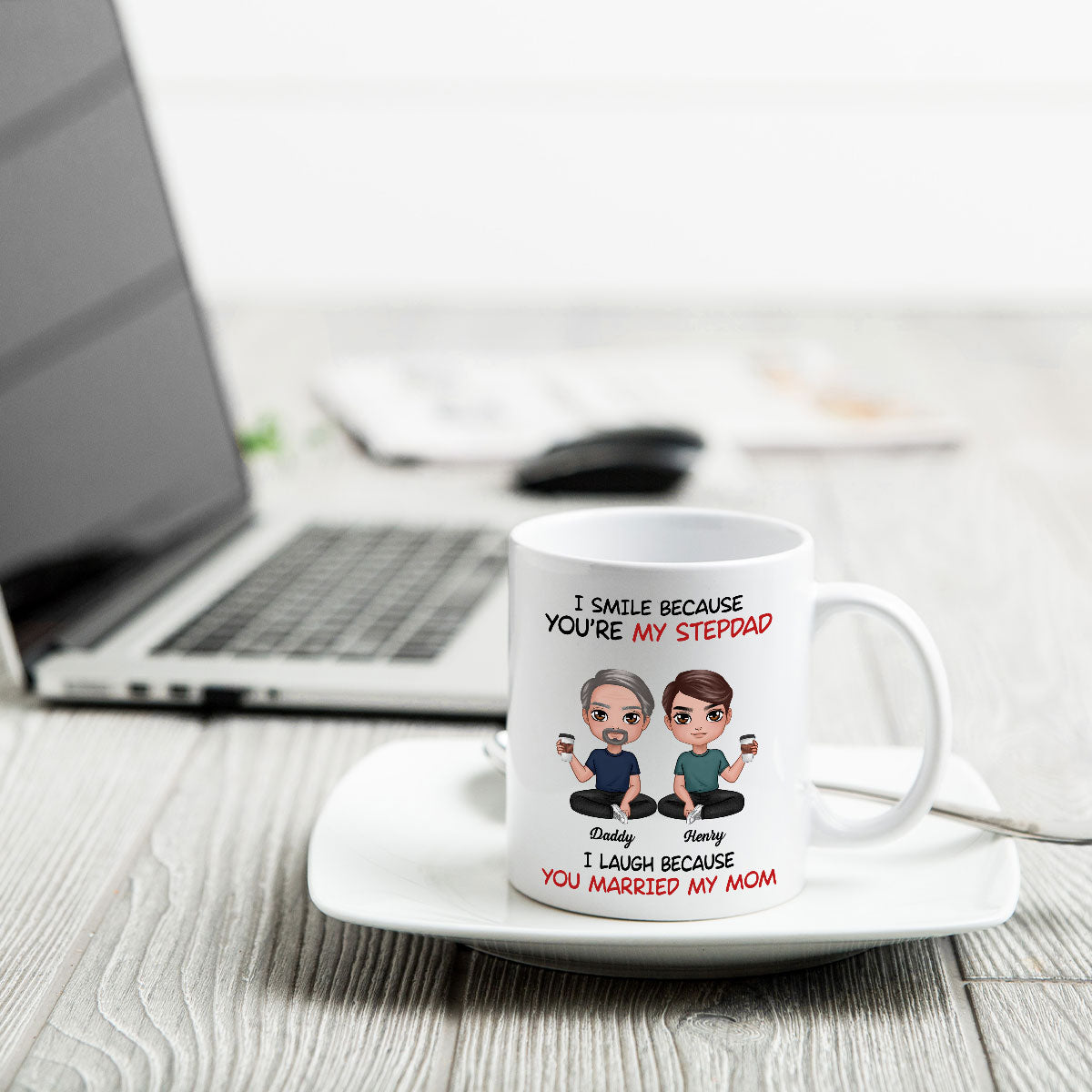 I Smile Because You‘re My Stepdad Personalized Mug