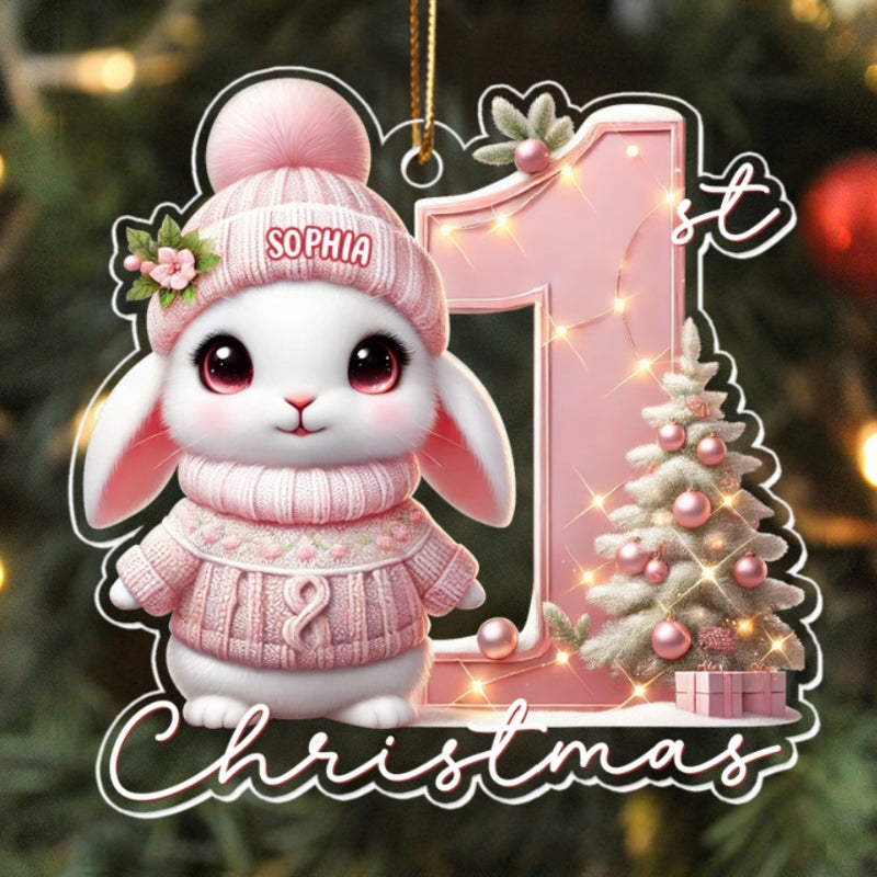 Baby's First Christmas Realistic Cute Animal Personalized Acrylic Ornament, Unique Christmas Gift For New Born New Parent