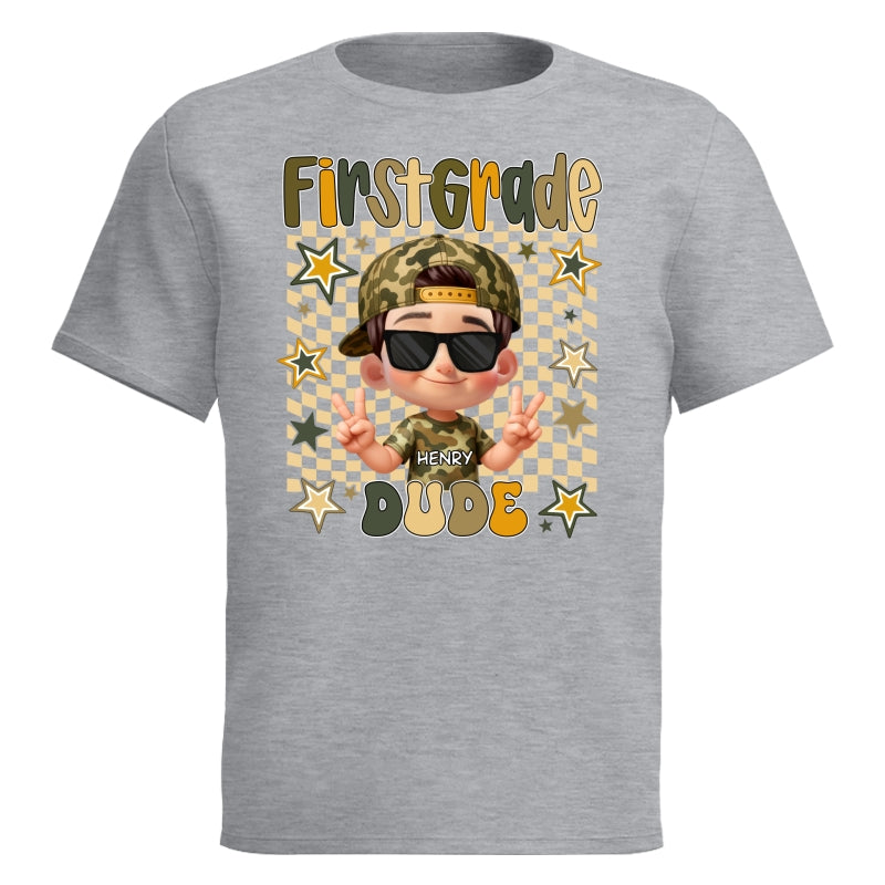 Retro Back to School Boys Personalized Shirt, Kindergarten Pre-K to Fifth Grade, School Boy Shirt