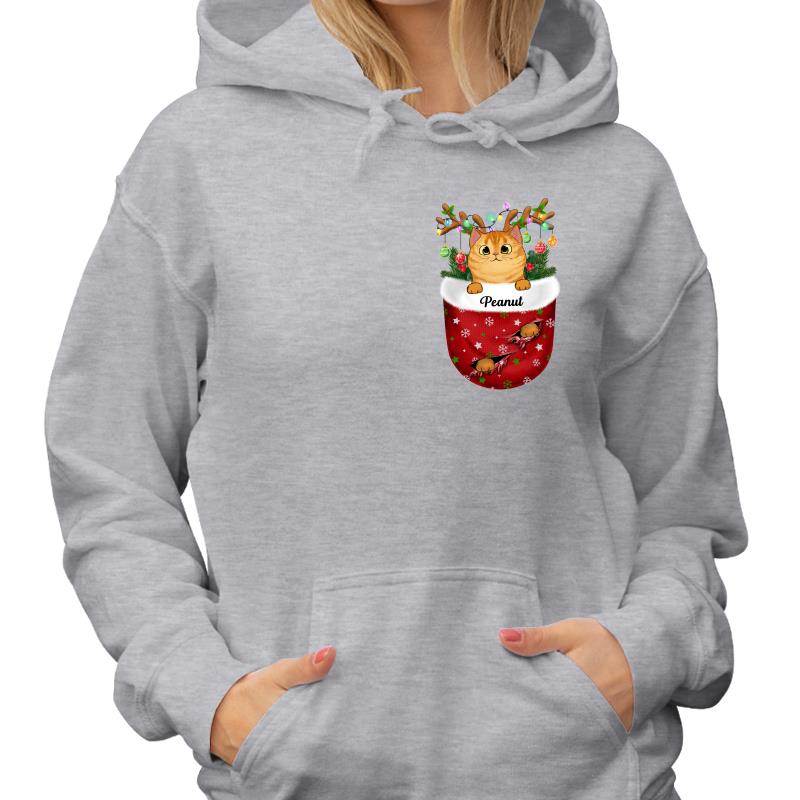 Fluffy Cats Pocket Christmas Personalized Shirt