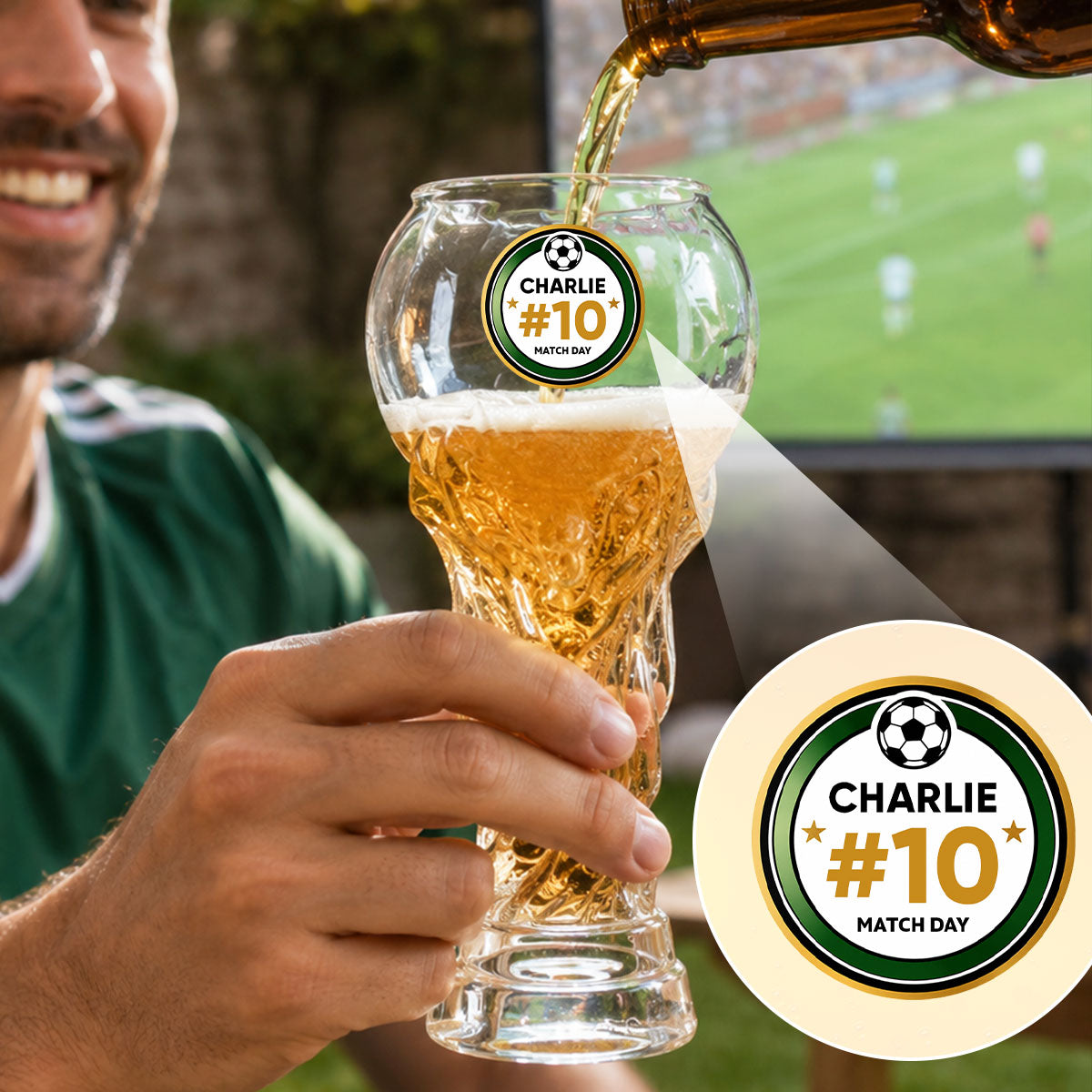 World Cup 2026 Match Day Football Soccer Game - Personalized Trophy Beer Glass - Birthday Gift for Him, Gift for Dad