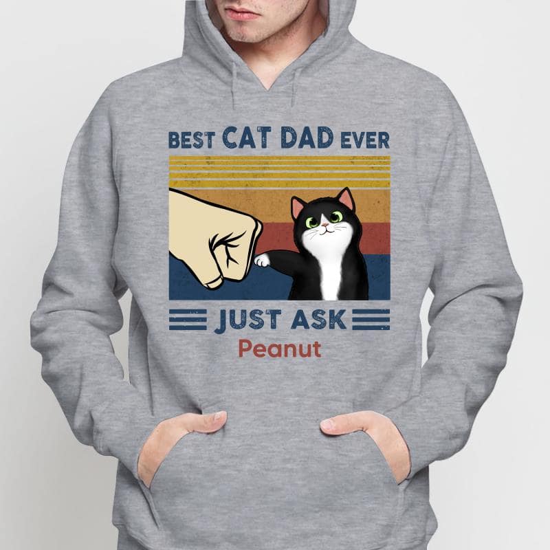 Best Cat Dad Ever - Personalized Father's Day Gift | Premium Cotton T-Shirt
