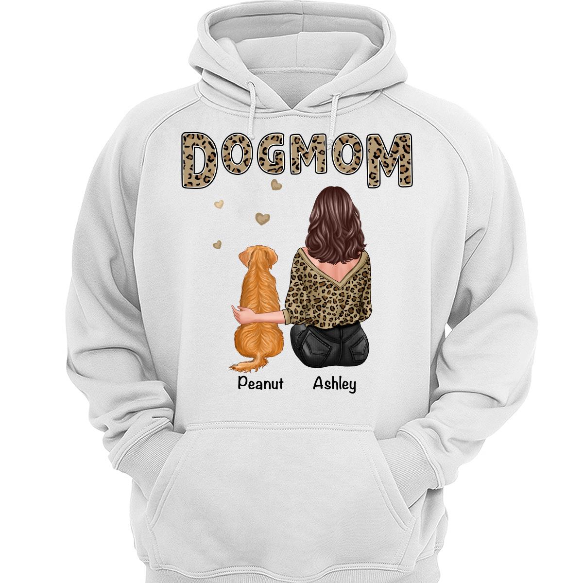 Leopard Shirt Dog Mom Back View Personalized Shirt