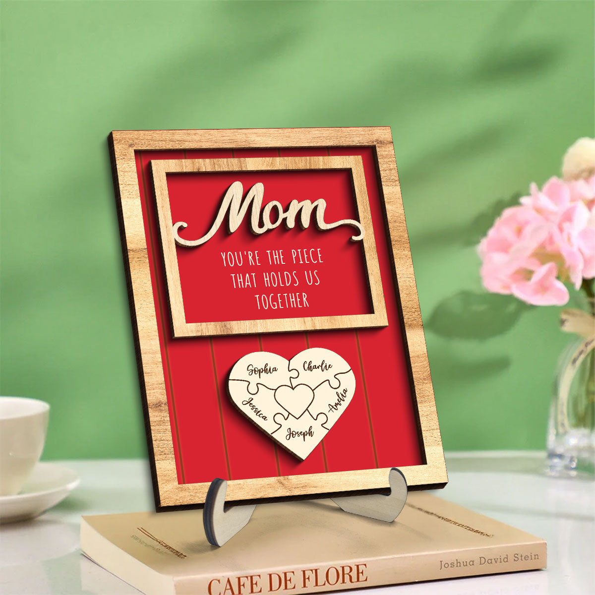 Personalized Mom Gift You are the Piece that Holds us Together, Puzzle with Names for Mother, Engraving Wood Gift, Mommy Gift