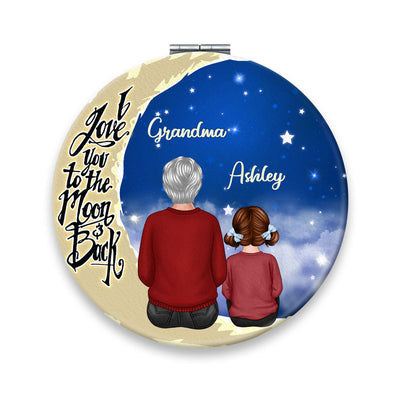 Grandma Grandkids On Moon Personalized Circle Compact Mirror