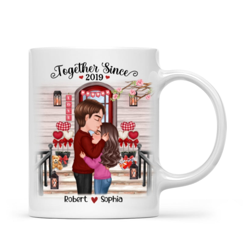 Couple Kissing  Front Porch Personalized Mug