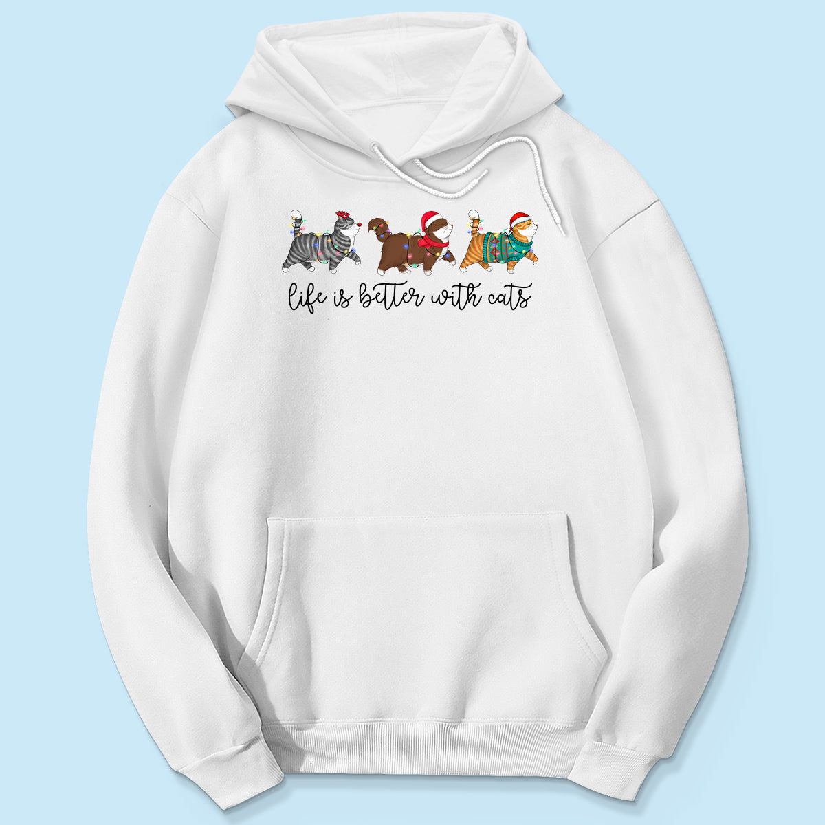 Cute Christmas Walking Cats Personalized Shirt