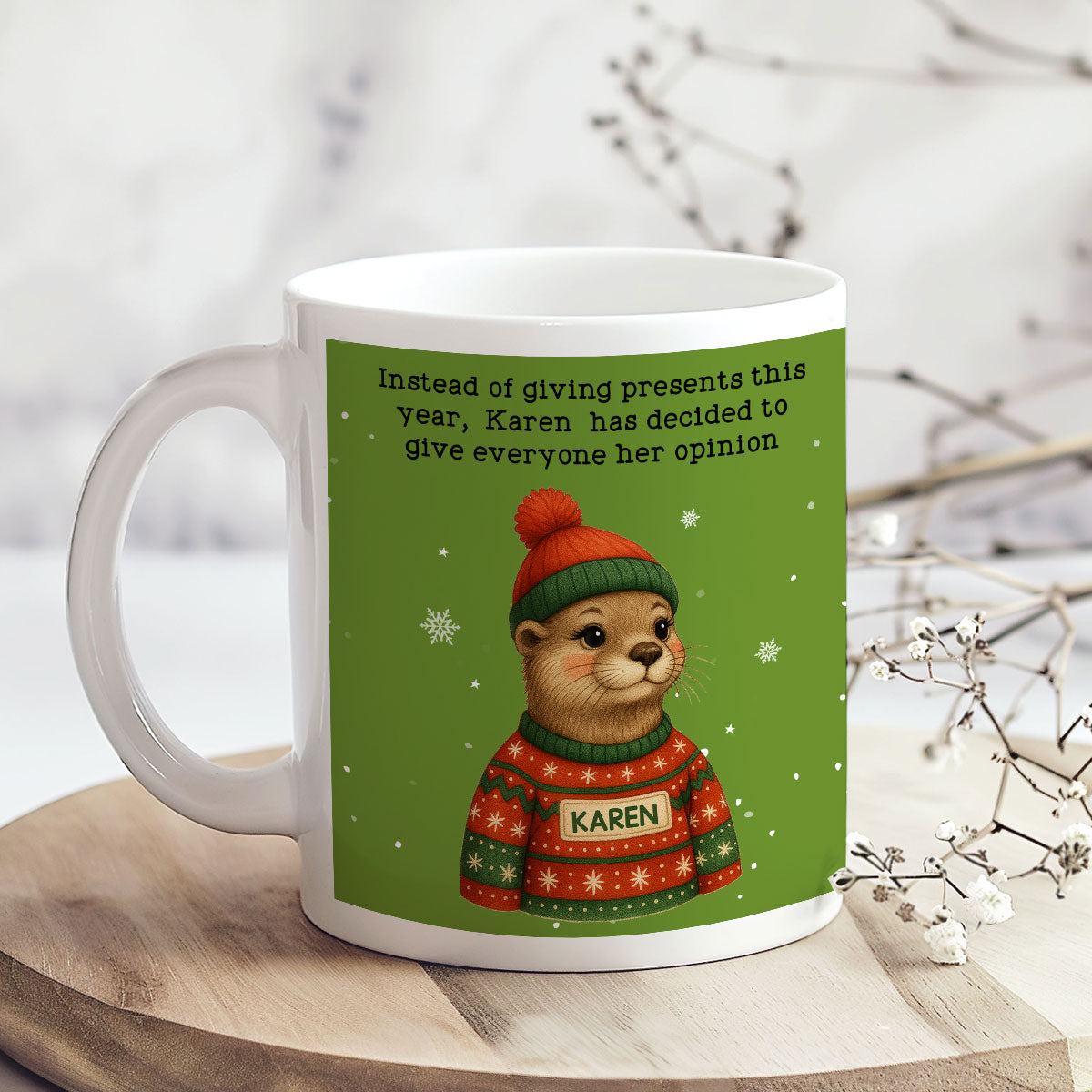 Funny Otter Christmas White Elephant Gift Exchange - Personalized Mug - Office Humor, Secret Santa