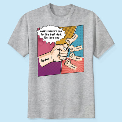 Pop Art Fist Bump Happy Father's Day Personalized Shirt