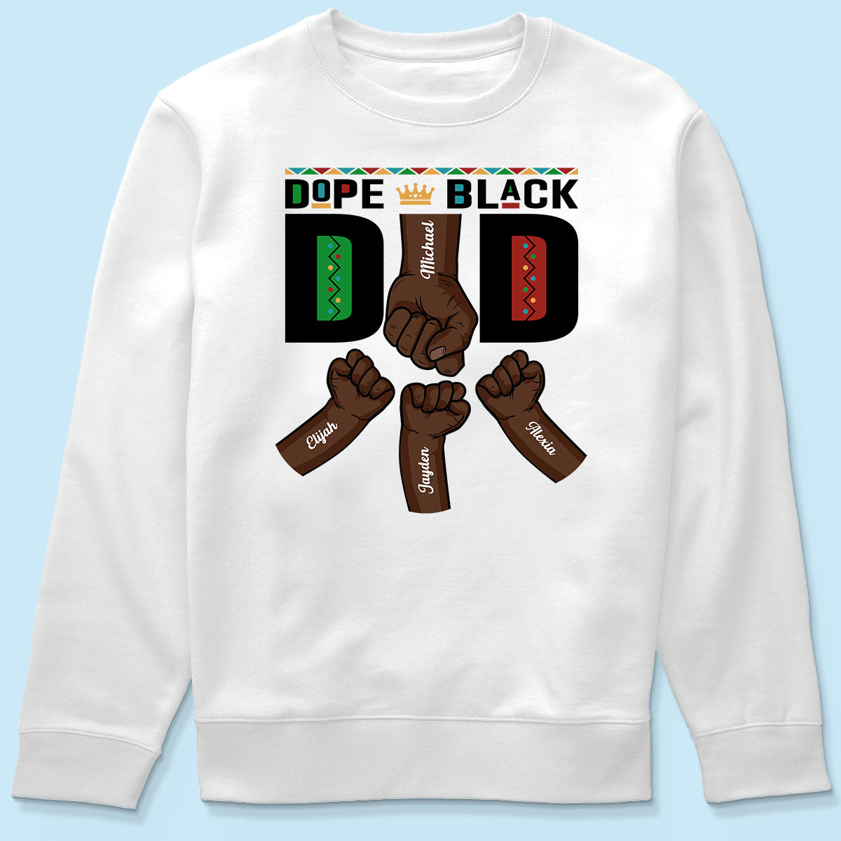 Dope Black Dad Fist Bump Father‘s Day Gift Personalized Shirt