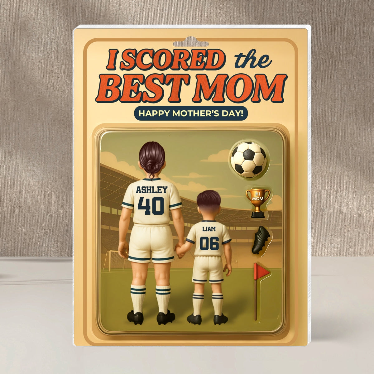 I Scored The Best Mom Soccer Custom Figure Personalized Acrylic Block Plaque, Gift for Mom, Gift for Wife