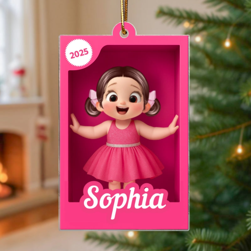 Personalized Kid In Toy Box 3D Acrylic Ornament, Christmas Gift For Kids, Grandkids