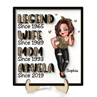 Legend Wife Mom Grandma Personalized 2-Layer Wooden Plaque