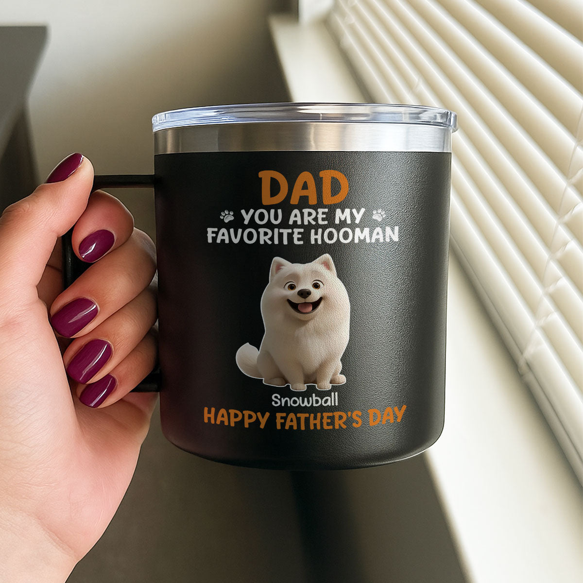 Cartoon Funny Dogs You Are My Favorite Hooman Personalized Stainless Steel Tumbler, Funny Father's Day Gift For Dog Dad