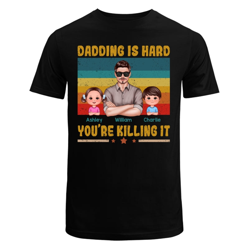 Dadding Is Hard Man & Doll Kids Personalized Shirt