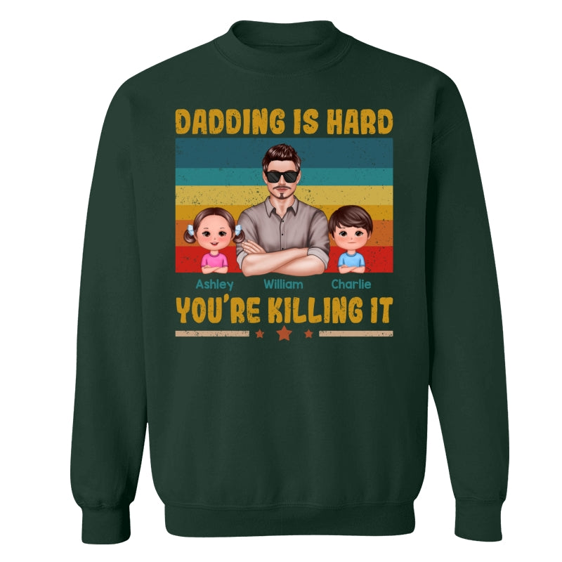 Dadding Is Hard Man & Doll Kids Personalized Shirt