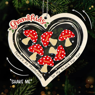 Grandkids There Is So Mushroom In My Heart For You Personalized Shaker Ornament
