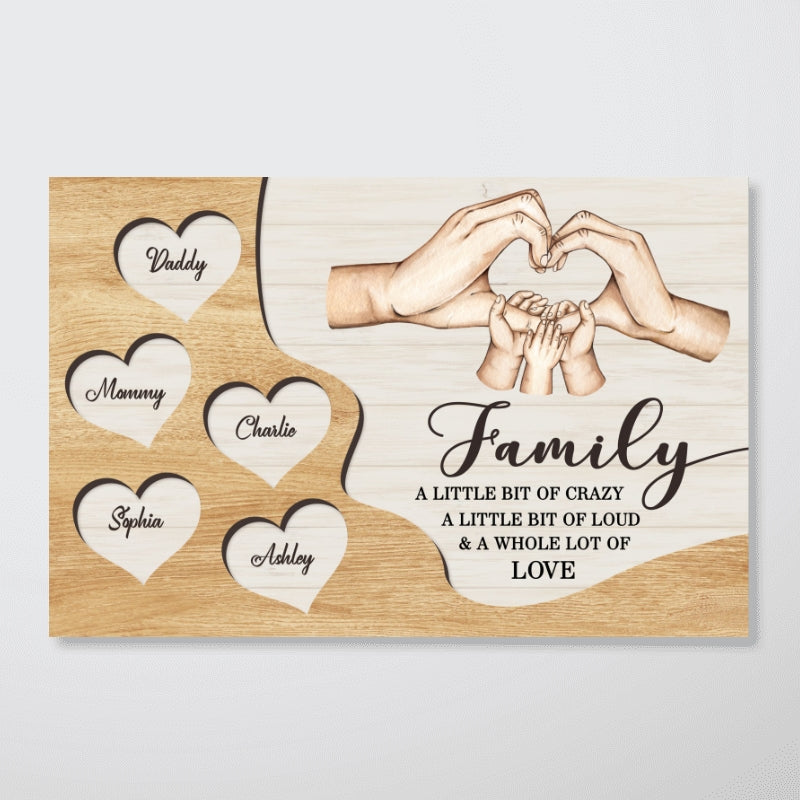 Family A Whole Lot Of Love, Family Hands, Personalized Poster