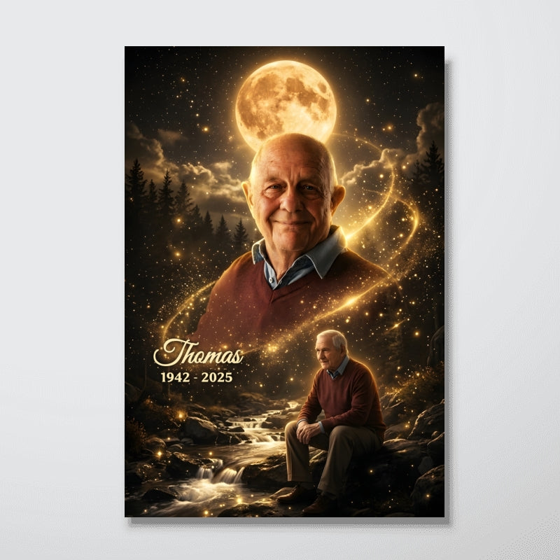 Unshadowed Moon - Personalized Poster - Custom Photo, Memorial Sympathy Gift