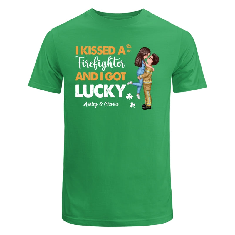 I Kissed A Firefighter Police Nurse Occupation And I Got Lucky St. Patrick‘s Day Personalized Shirt