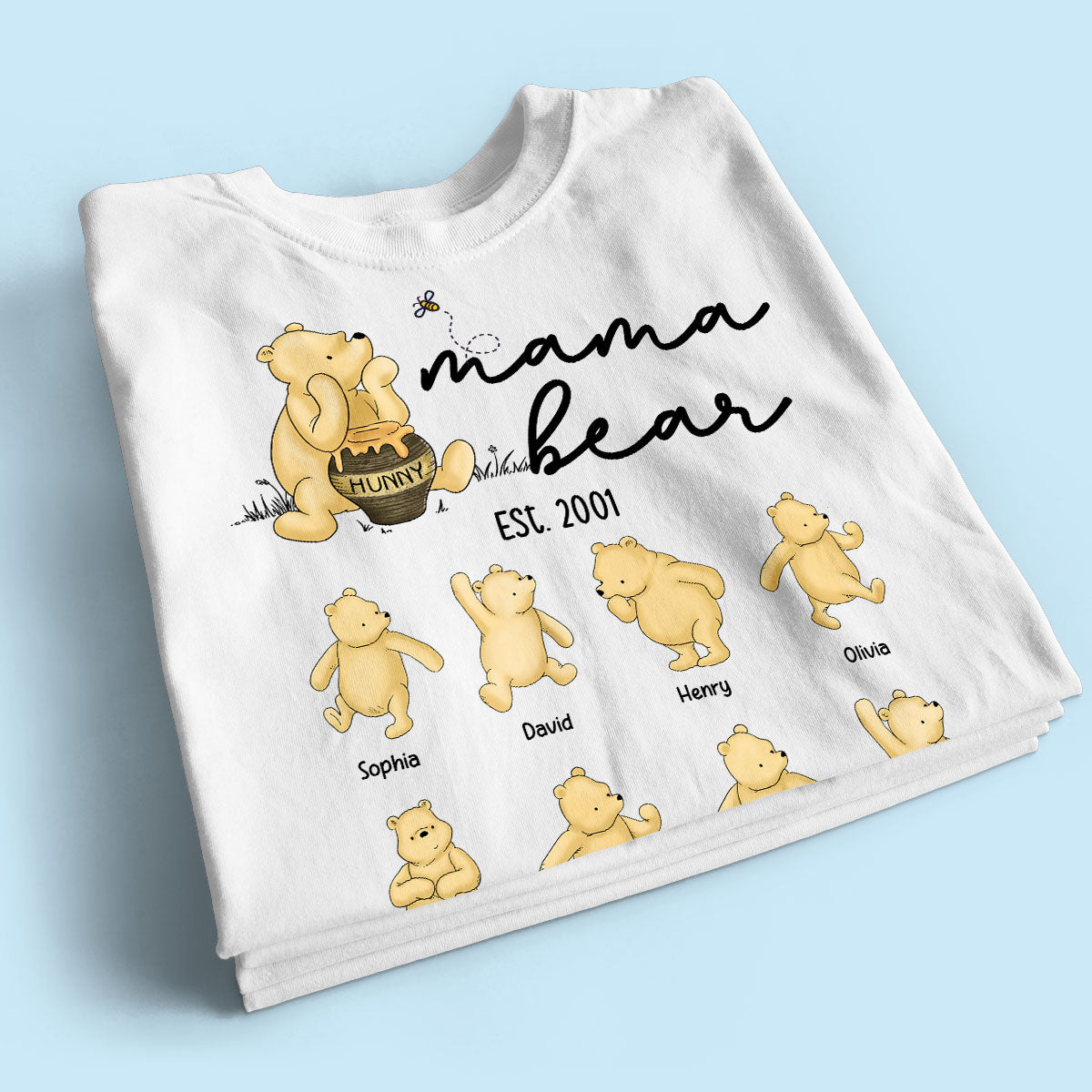 Mama Bear Est. Cute Bears Mother‘s Day Gift For Mom Grandma Auntie Personalized Shirt