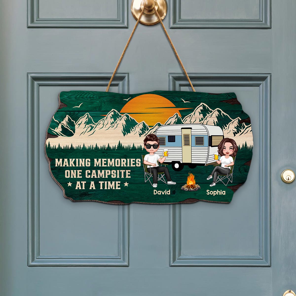 Making Memories One Campsite At A Time Camping Personalized Wood Sign
